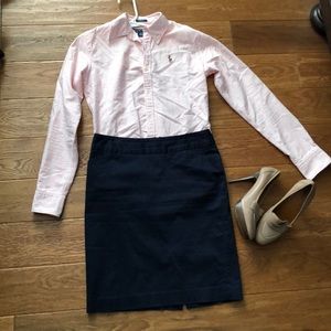 Navy Pencil skirt with pockets